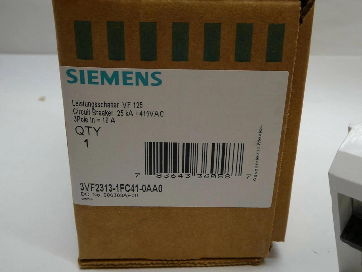 Used Siemens 3VF2313-1FC41-0AA0 16 Amp VF125 Circuit Breaker 415V 16A 3-Pole 16A NEW
