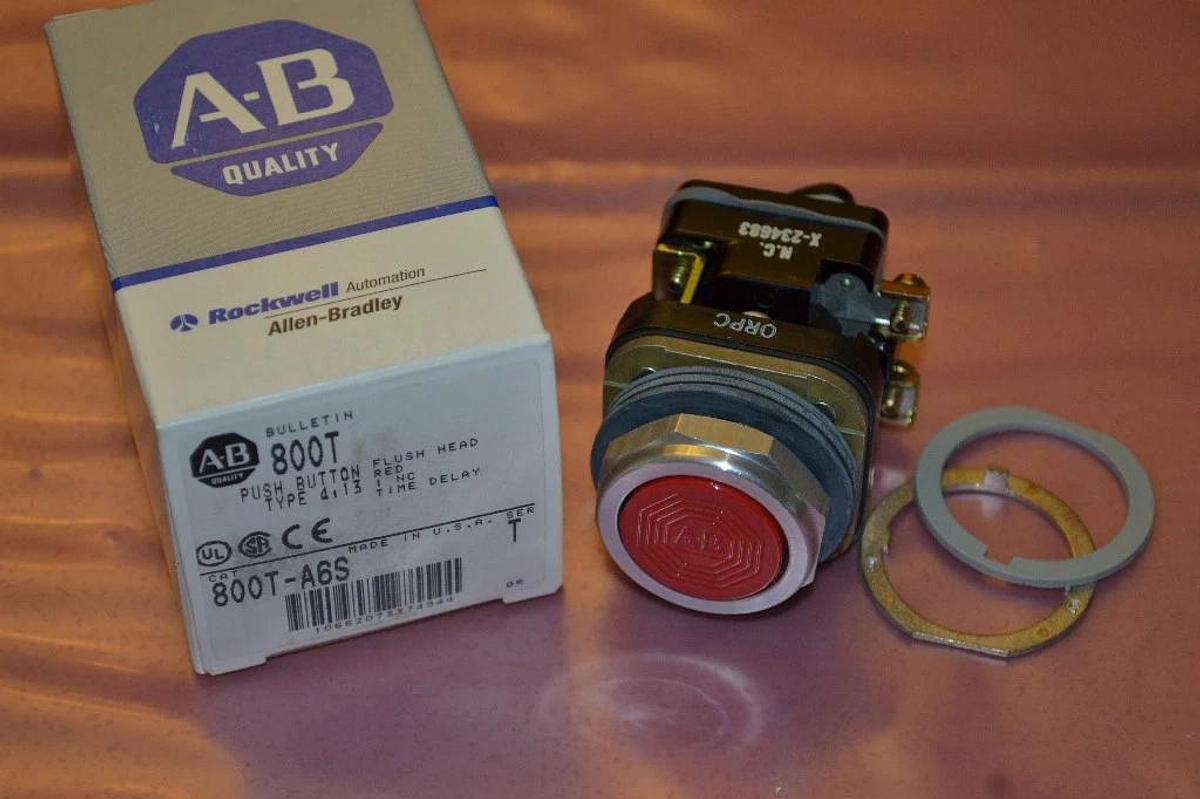 Allen Bradley Flush Head Push Button Pushbutton 800T-A6S 800T A6S 800TA6S NEW