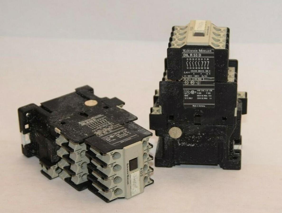 Used (Lot of 2) KLOCKNER-MOELLER DILR53D DIL R 53 D 115V 60Hz Coil Contactor