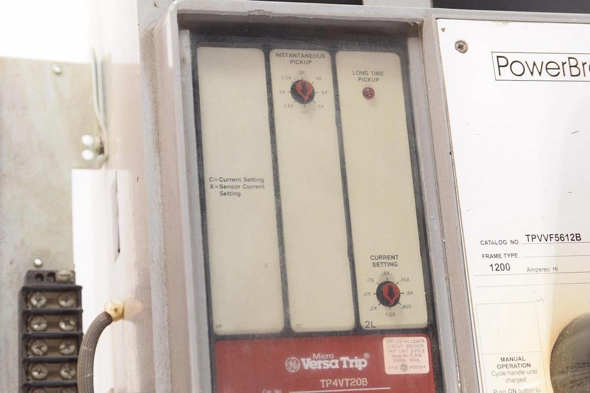 Used GE GENERAL ELECTRIC TPVVF5612B 1200A Amp 3P PowerBreak Circuit Breaker TP4VT20B