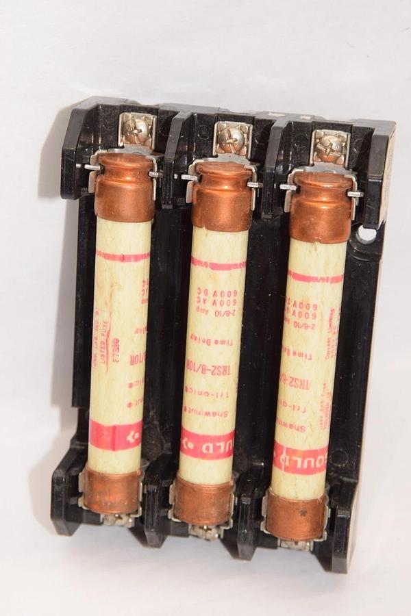 Used MARATHON 6R30A3SP 30Amp 600V Fuse Holder With Gould TRS2-8/10R Tri-Onic Fuse