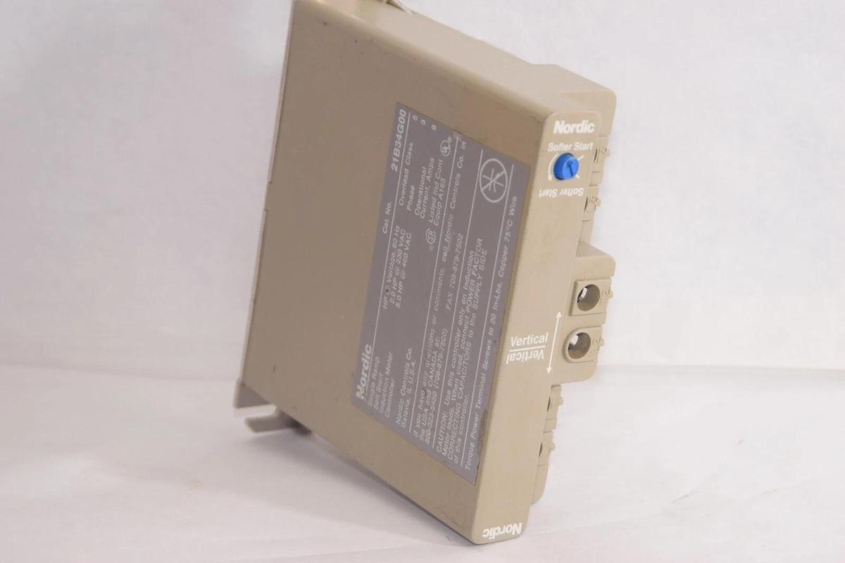 Used NORDIC 21B34G00 Soft Start Induction Motor Controller