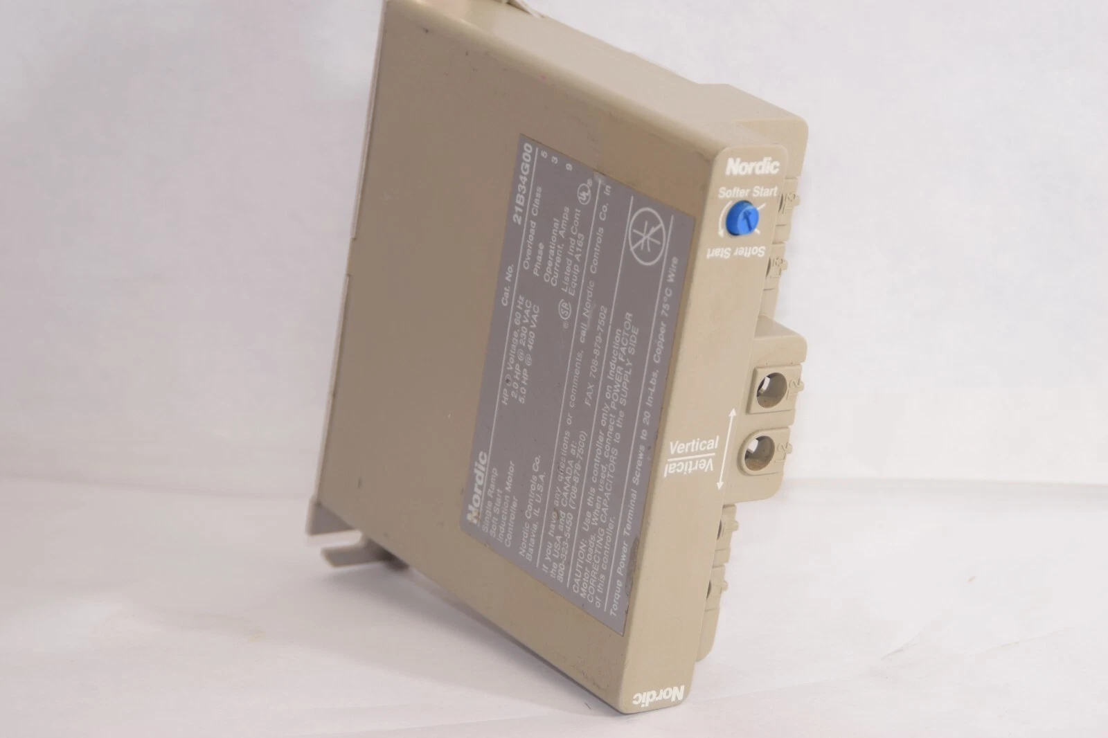 Used NORDIC 21B34G00 Soft Start Induction Motor Controller