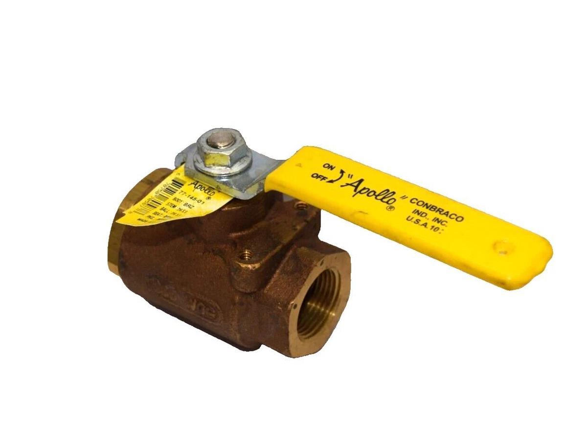 (NEW) APOLLO 77-145-01 , 7714501 Bronze  1" NPT Ball Valve