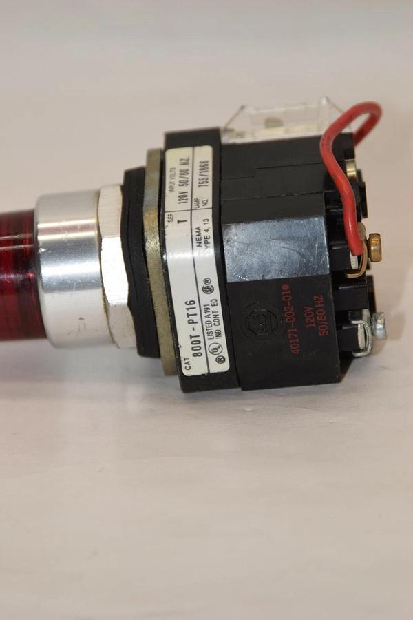 (NEW) ALLEN BRADLEY 800T-PT16 Series T 120V 50/60Hz Red Push Button