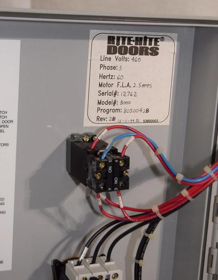 Used Rite-Hite Doors Protecdor Door Controller Model 8000/XL 8000 460v 3ph