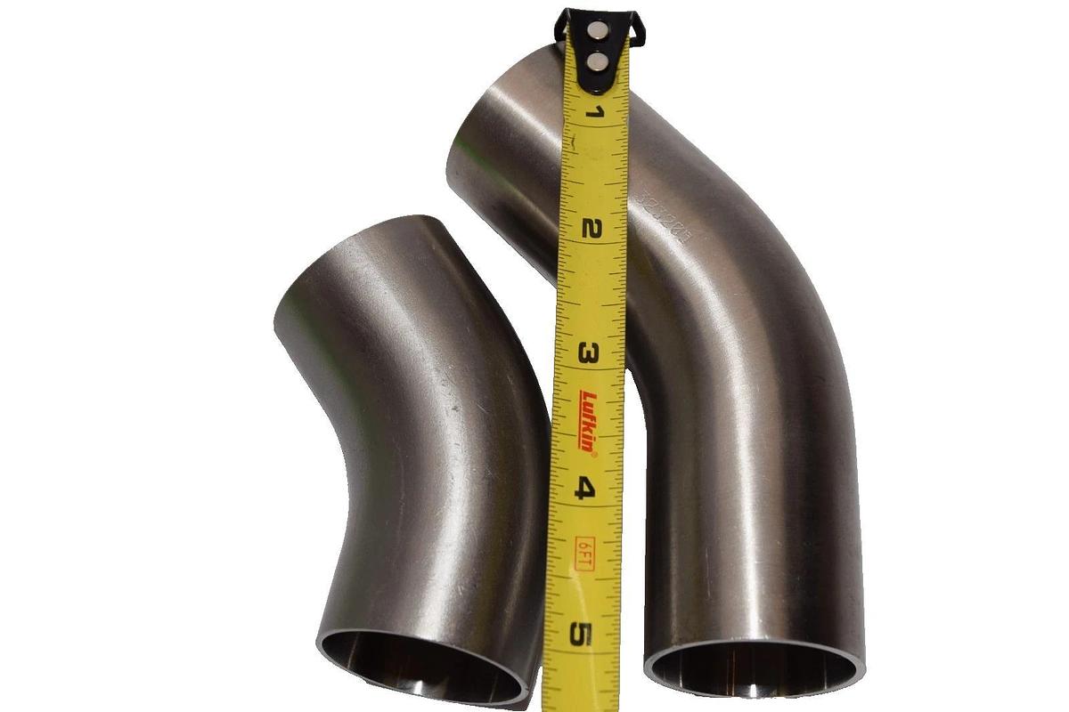 RJ 1-1/2" Sanitary 45° Sanitary Weld Elbow pipe Stainless s/s Fitting (New -2)