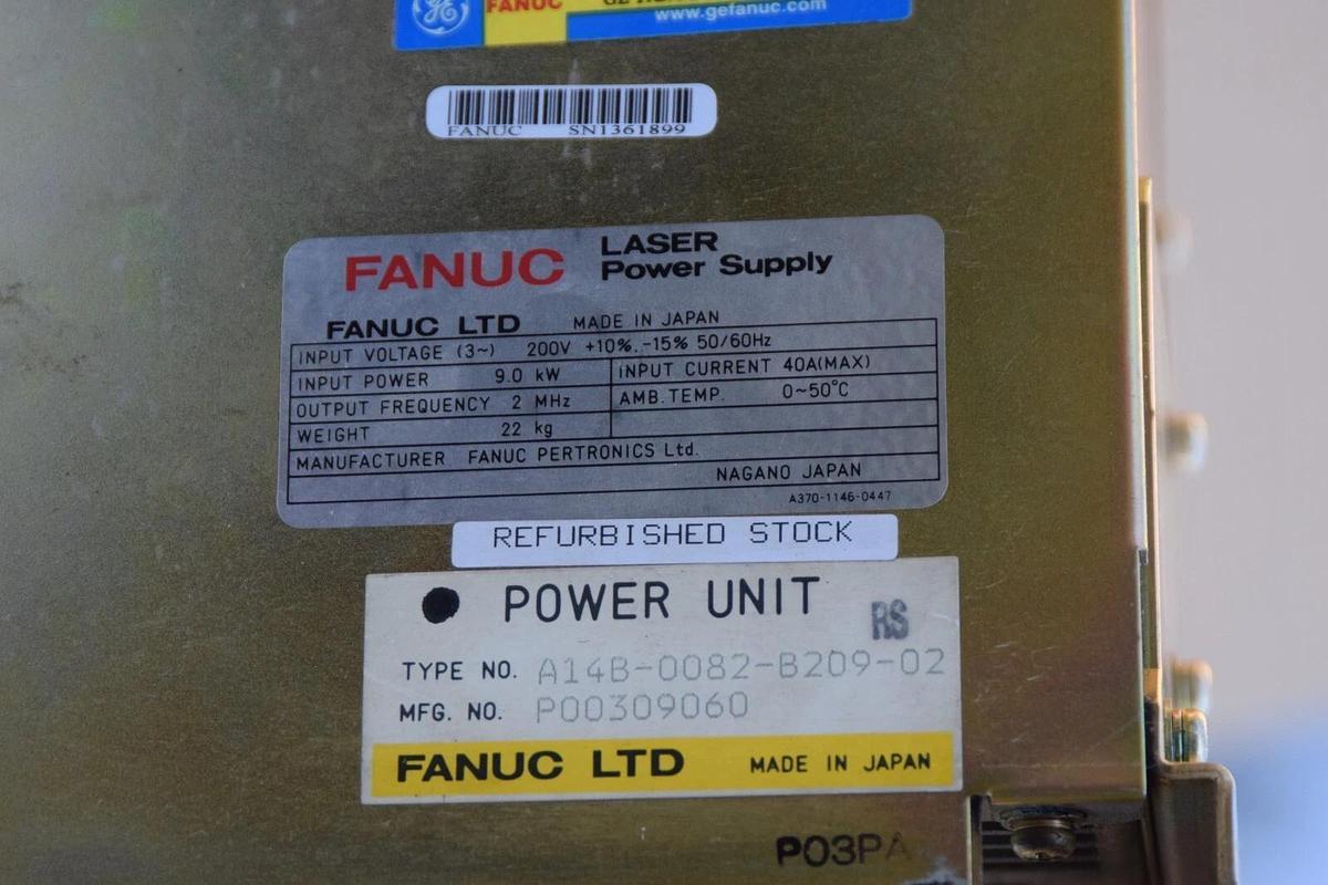 Used FANUC A14B-0082-B209-02 9.0kW 200V Laser Power Supply