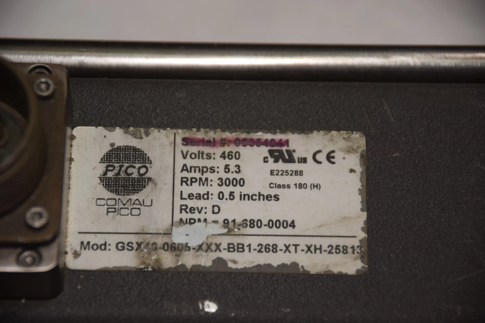 Refurbished PICO GSX40-0605-XXX-BB1-268-XT-XH-25813 Servo Actuator 460V 3000 RPM
