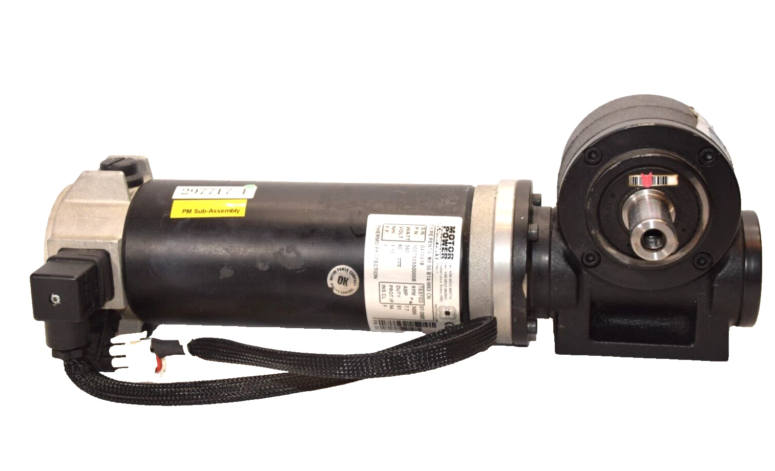 Used MOTOR POWER COMPANY 1007505500008 Drive With BJ GEAR DK-8660 Gearbox Head