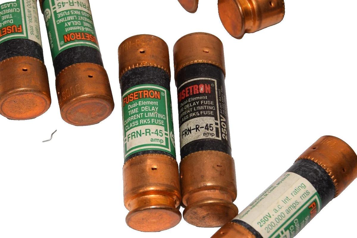Fusetron FRN-R-45 , FRNR45 , 45A Amp Dual Element Fuse (New - Lot of 18)