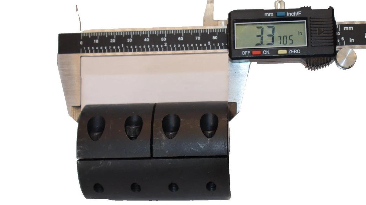 Coupling 3 1/2"x2 1/4"x2 1/4" Clamp Type Adjustable Motor Shaft Coupling (New)