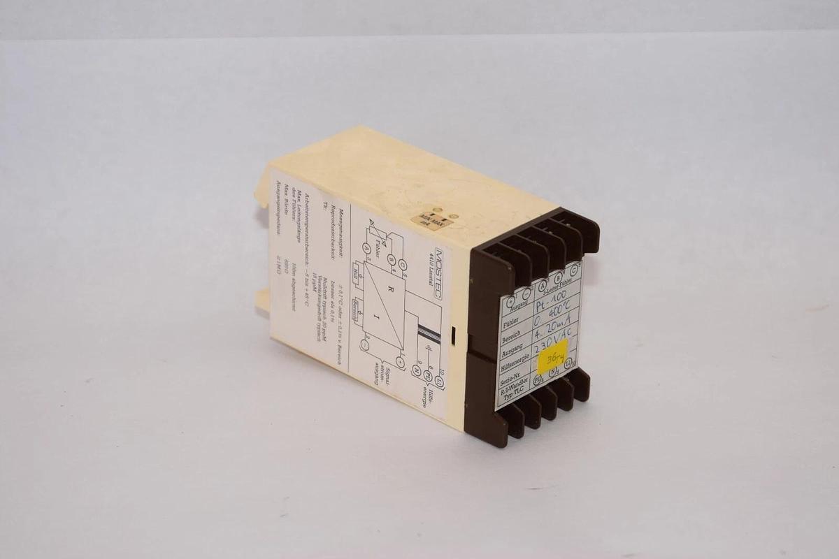 Used MOSTEC PT-100 0-400°C 4-20mA 230Vac Relay