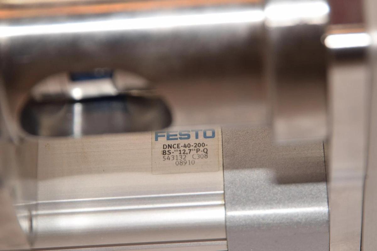 Used FESTO DNCE-40-200-BS-"12.7"P-Q Size 40 200 Stroke  Electric Piston Rod Cylinder