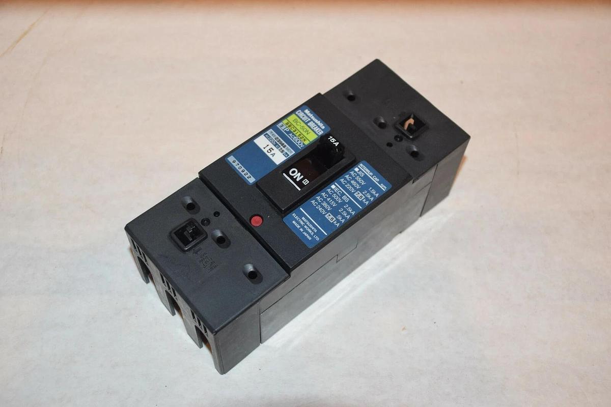 Used Matsushita 15 amp Circuit Breaker BC-50N BBC3152N 3 pole 15A 15 A