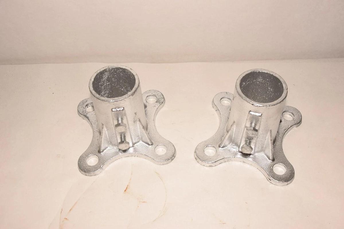 (New - Pk 2 ) WARMU 2 1/2" Floor Flange Pipe Galvanized  Chain Link Fence Post