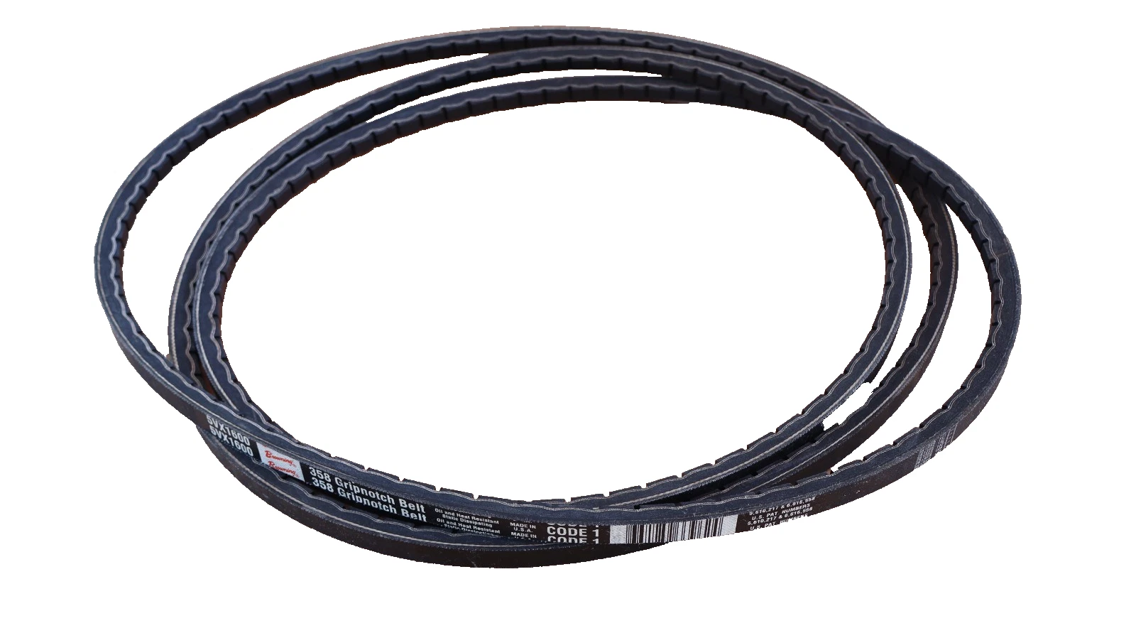 Browning Gripnotch Cogged V-Belt Vbelt 358 5VX1600 USA (New)