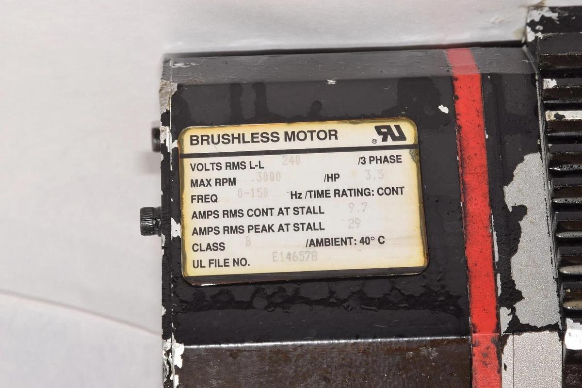 Used RMS L-L 240V  RMS L-L 240 3 Phase 3.5Hp 0-150Hz Brushless Motor