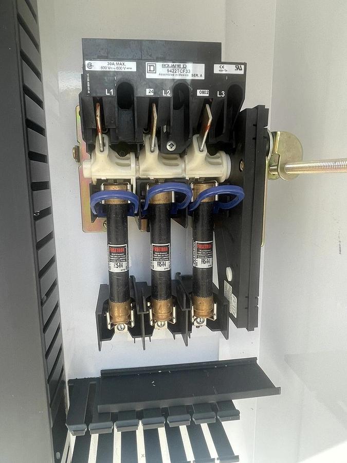 Used SCE-72XM2818 ENCLOSURE CABINET, Square D 30A disconnect switch 72"x 28"x 18"