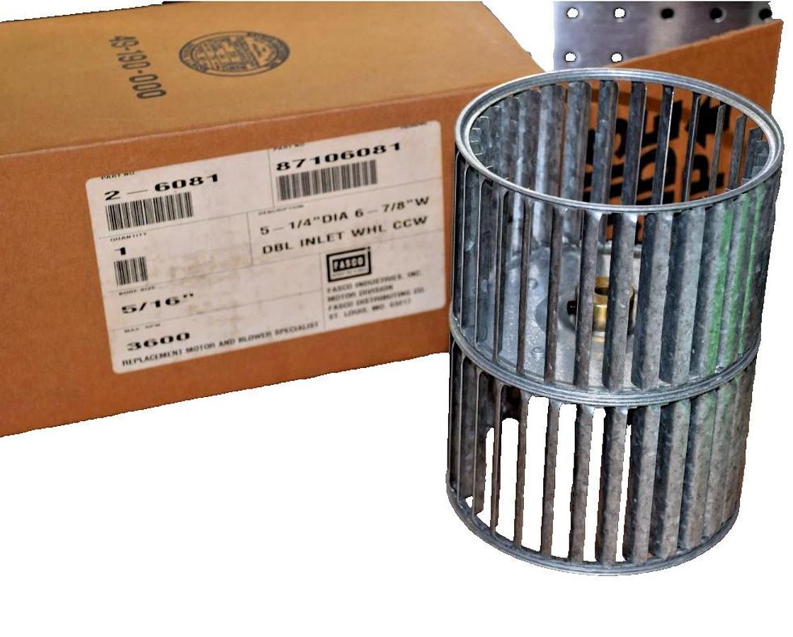 Fasco DBL Galvanized Blower Wheel 2-6081 87106081 5-1/4" D 6-7/8" W 5/16" B NEW