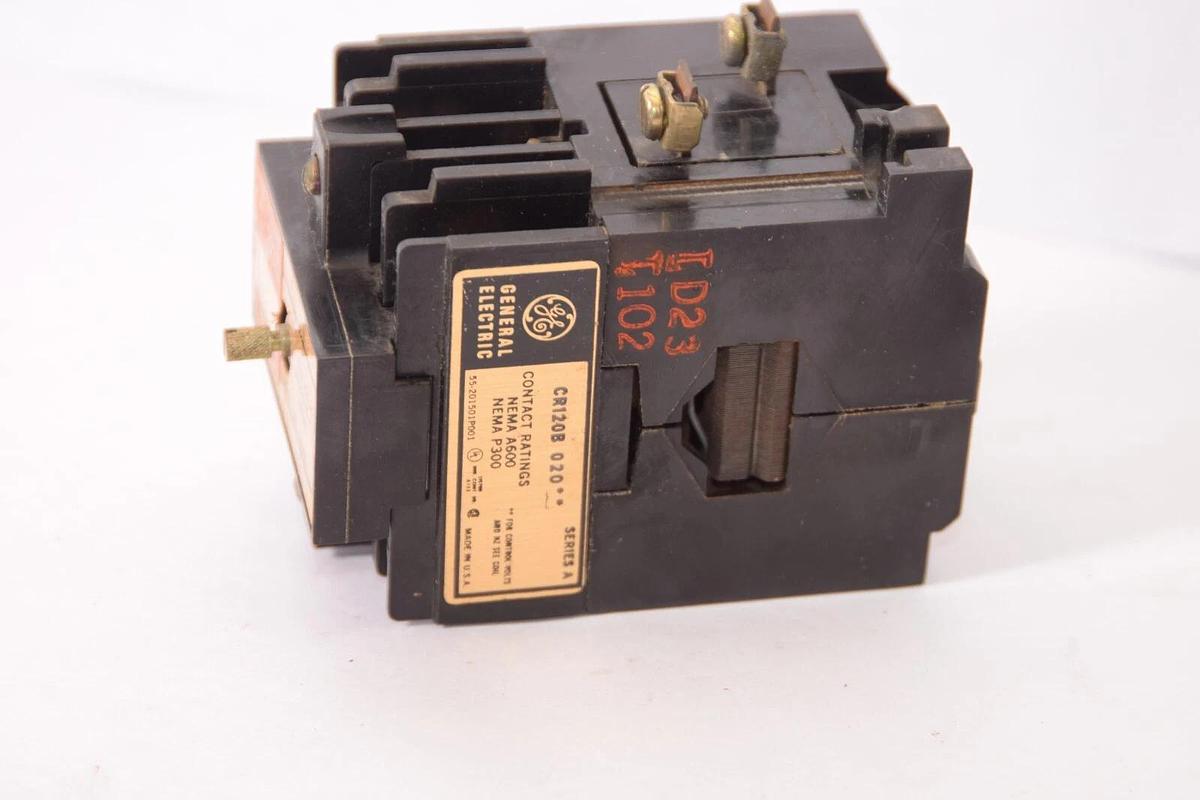 Used GE GENERAL ELECTRIC CR120B020 600V Industrial Relay 55-513696G02 , 115V Coil