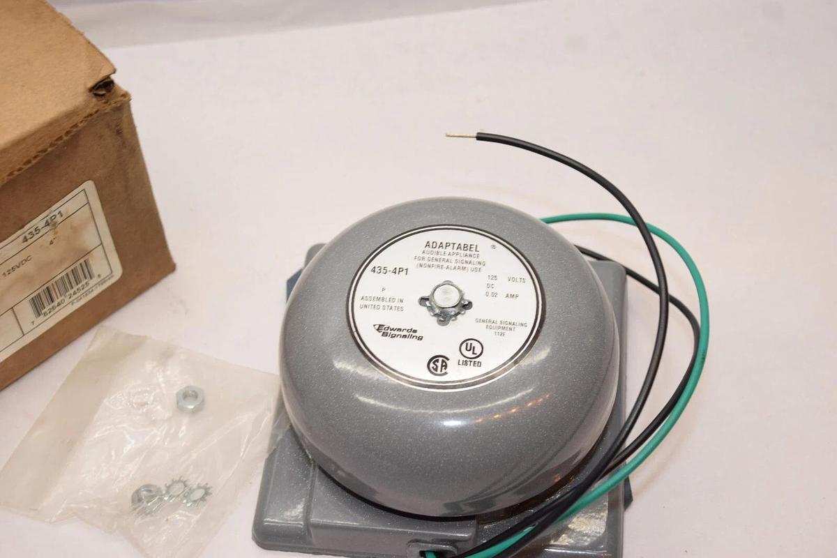 (NEW) EDWARDS SIGNALING ADAPTABEL 435-4P1 125Vdc 4" Signaling Bell
