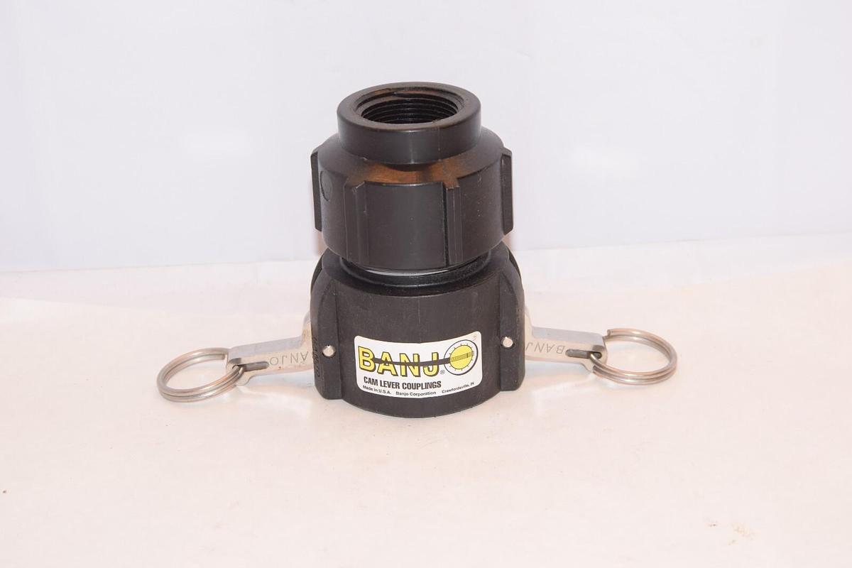 (NEW) BANJO 200B Female Coupler  With Short Nipple SCH80 2" Polypropylene