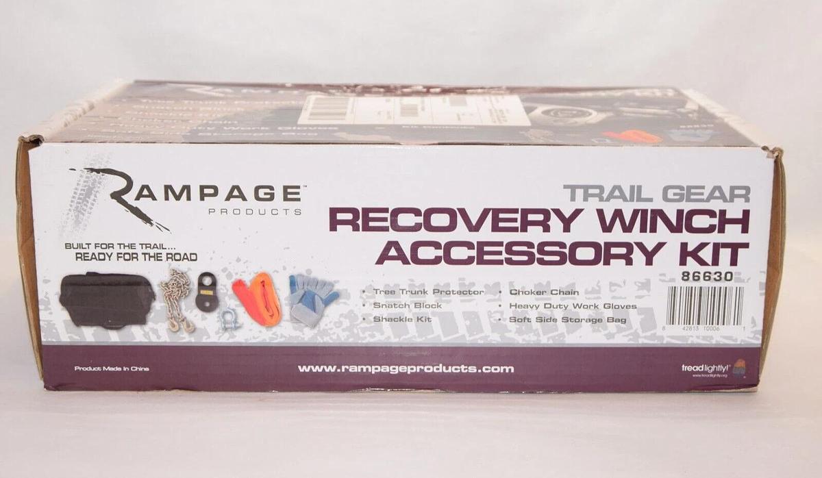 Rampage 86630 Tools and Equipment Recovery Winch Accessory Kit Universal Fitment