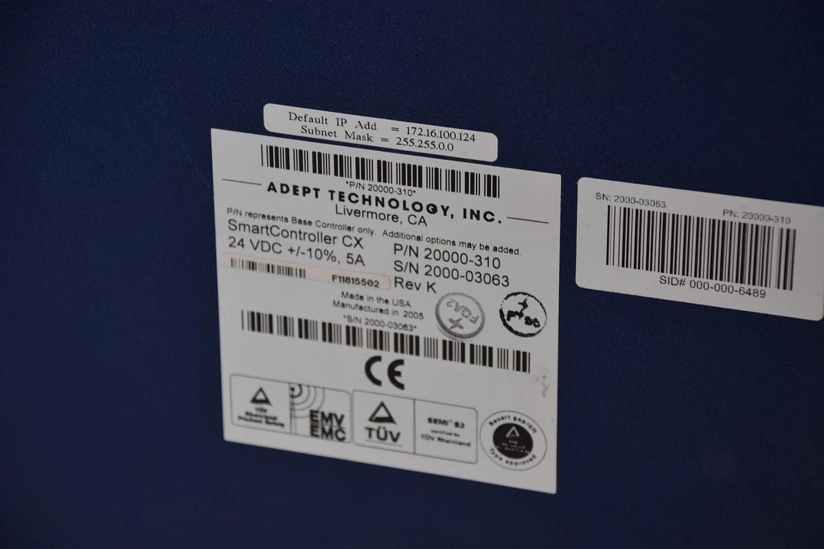 Used ADEPT 20000-310 SmartController CX Rev K Robot Controller W/ 128MB Memory Card