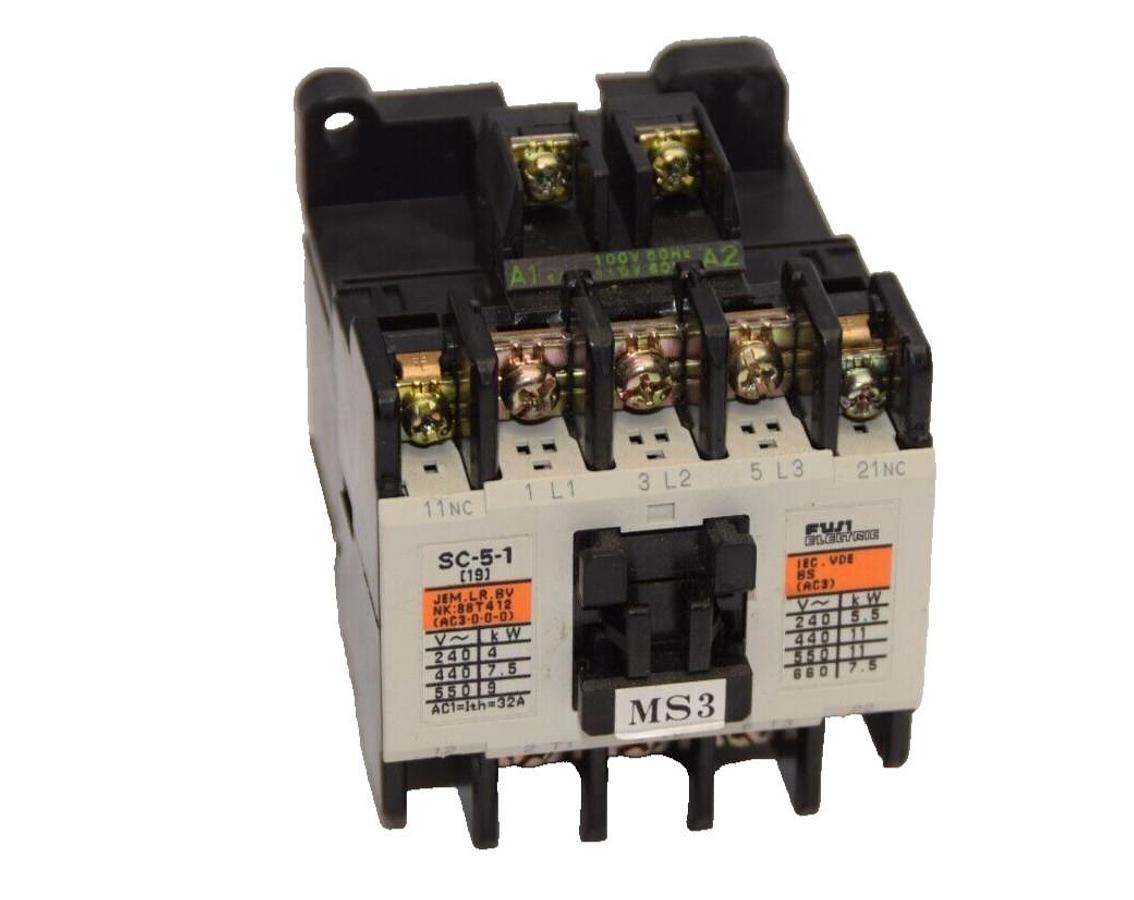 Used FUJI ELECTRIC SC-5-1 SC51 100/110V Coil Contactor