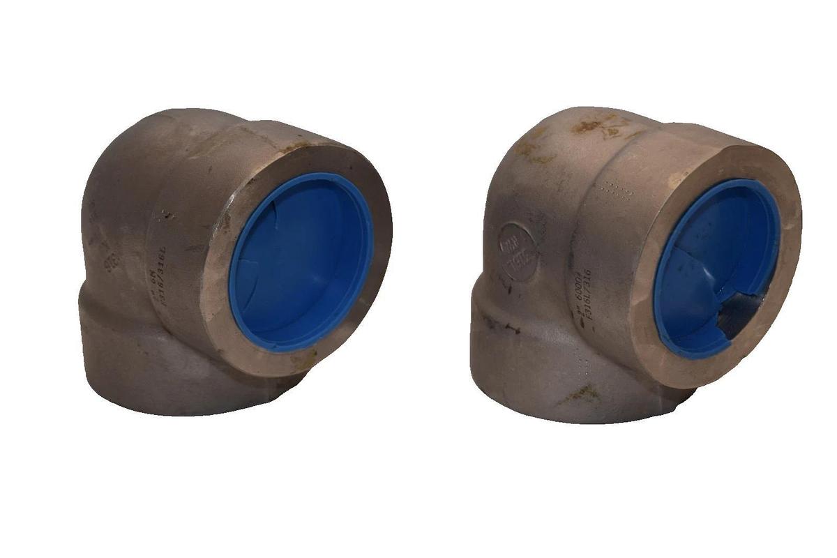 ASP A182F B16 2" Stainless Steel 90 Degree Socket Connect Elbow (New - Lot of 2)