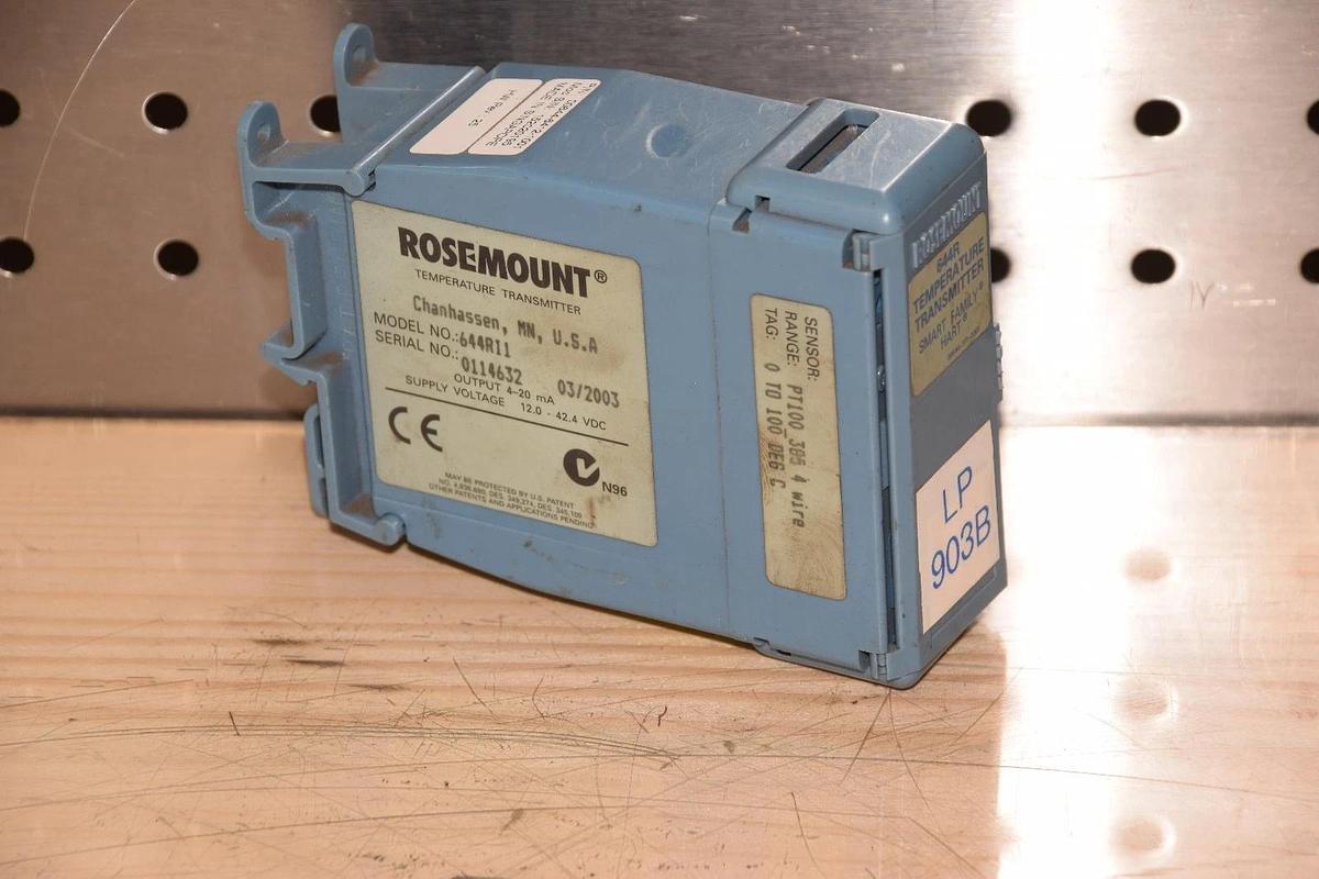 Used ROSEMOUNT MODEL 644RI1 TEMPERATURE TRANSMITTER (0-100 Deg C)