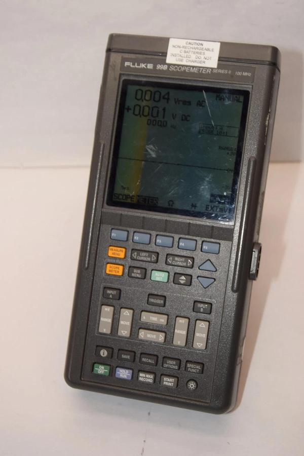 Used FLUKE 99B ScopeMeter Series II 100MHz Hand Held Oscilloscope *No AC Adapter