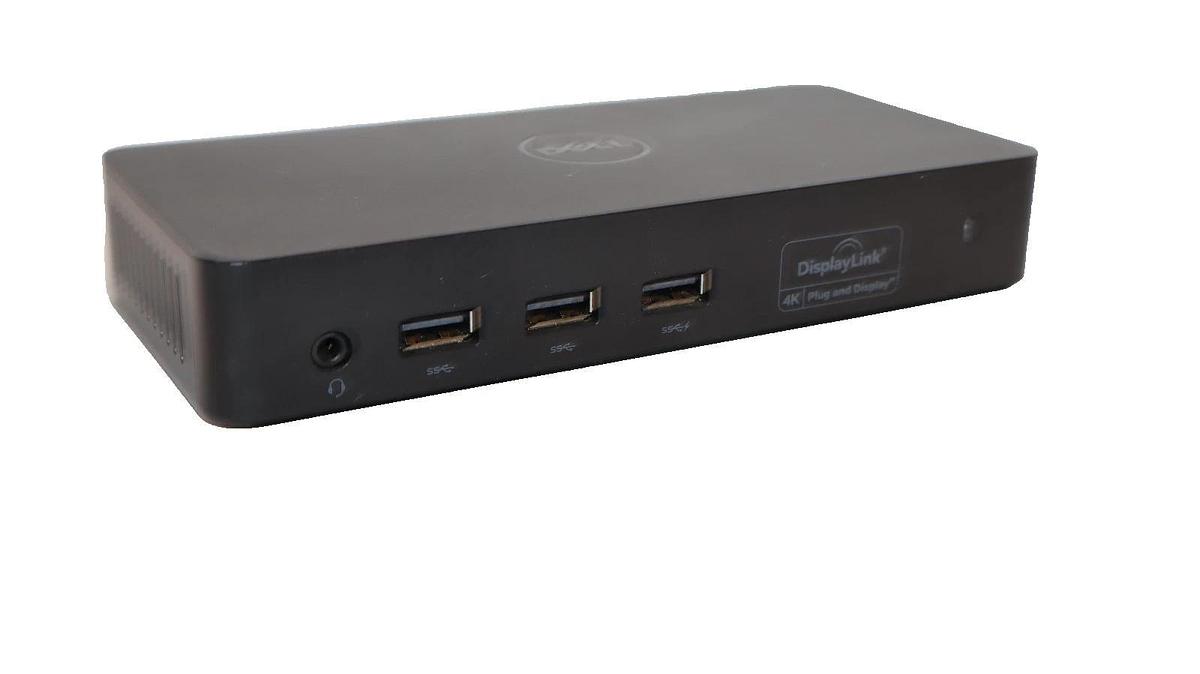 Used Dell D3100 4k DisplayLink Plug and Display Docking Station *No Power Cord*