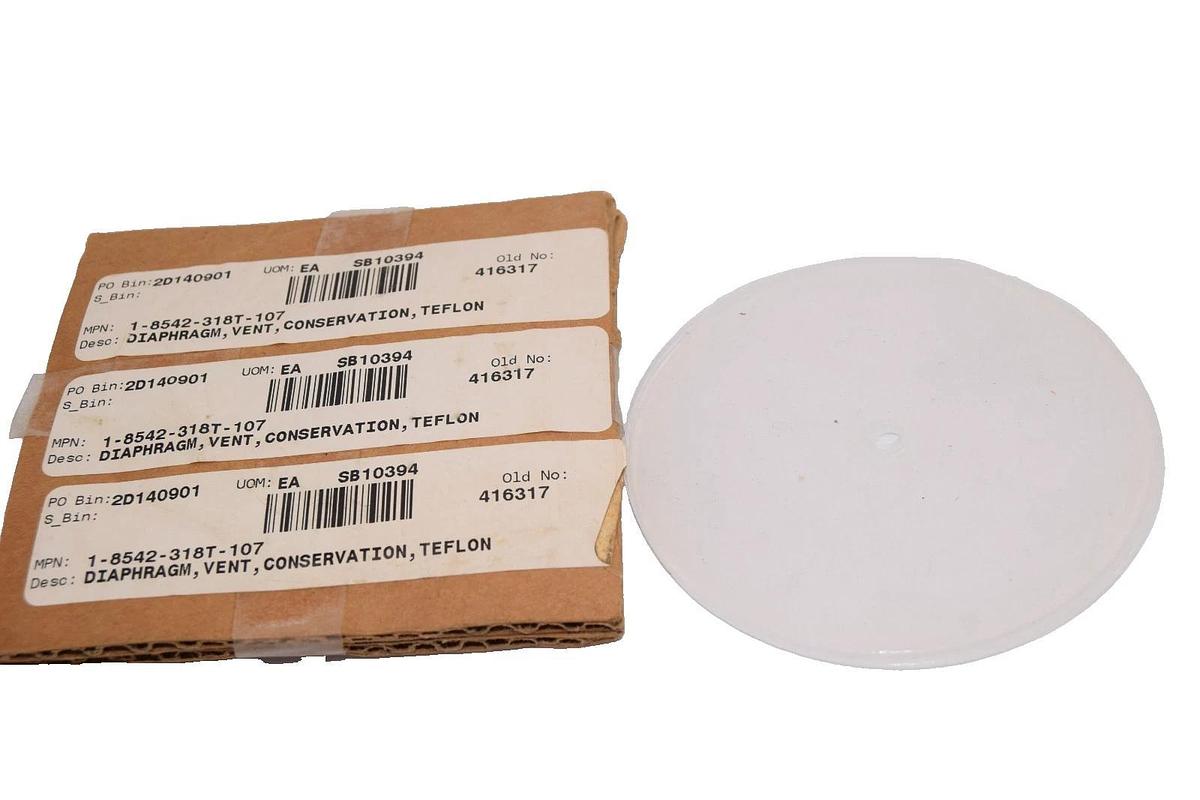 1-8542-318T-107 3.5" Diaphragm , vent , Conservation , Teflon  (New - Lot of 5)