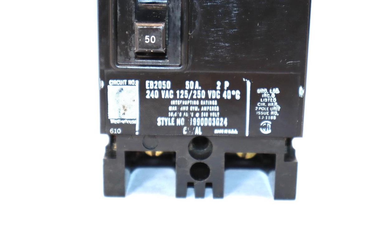 Westinghouse Circuit Breaker 50 Amp A EB2050 EB50A 50A 2P 2 pole (New)