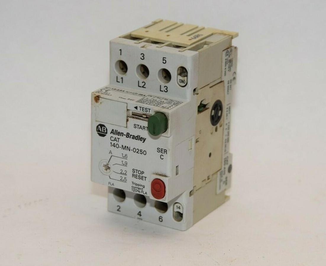 Used ALLEN BRADLEY 140-MN-0250 Series C 1.6-2.5A Manual Motor Starter