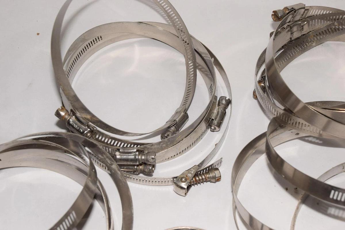 Used (Large Lot)  IDEAL 5" Stainless Steel , SS Hose Clamps