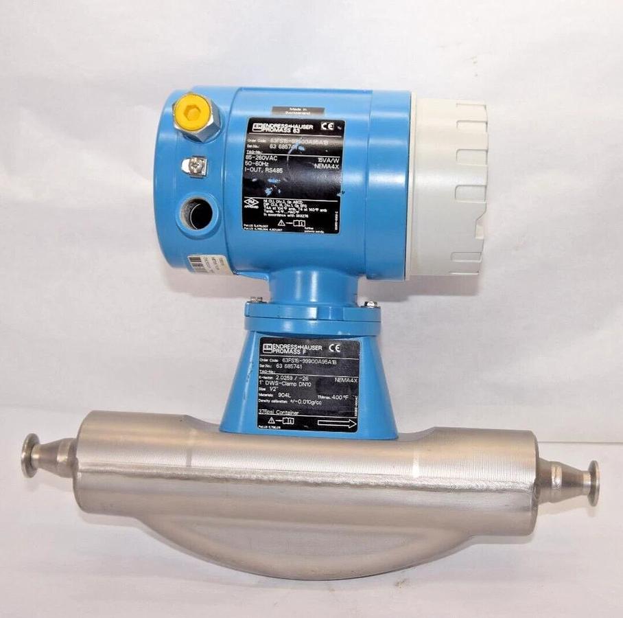 Used ENDRESS + HAUSER Promass 63 F Flowmeter 63FS15-99900A95A1B 63FS15 1" DWS Clamp