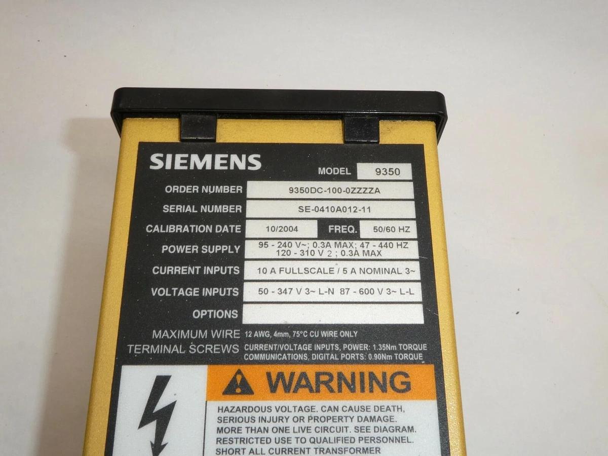 (NOS) Siemens 9350 Power Meter 9350DC-100-0ZZZZA