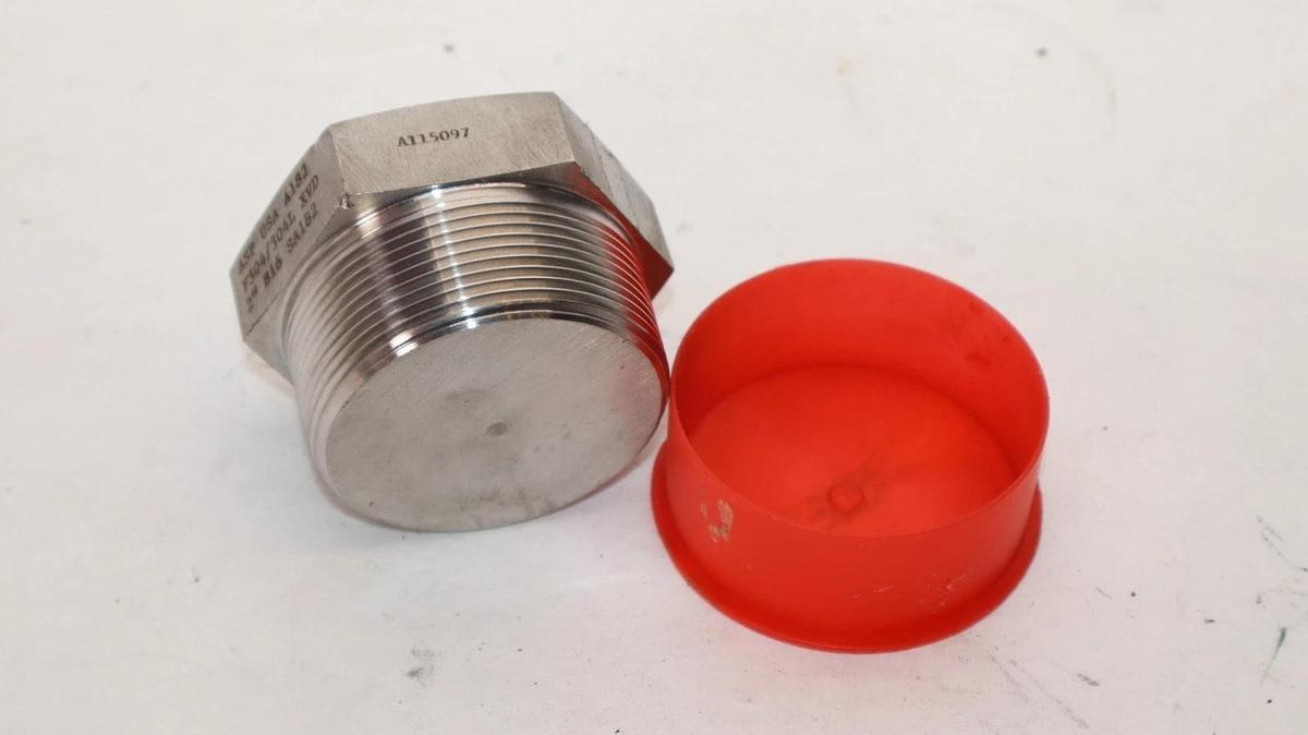 Hex Head Plug 2" Fitting Pipe Stainless Steel USA F304/304L XVD B16 SA182 (New)