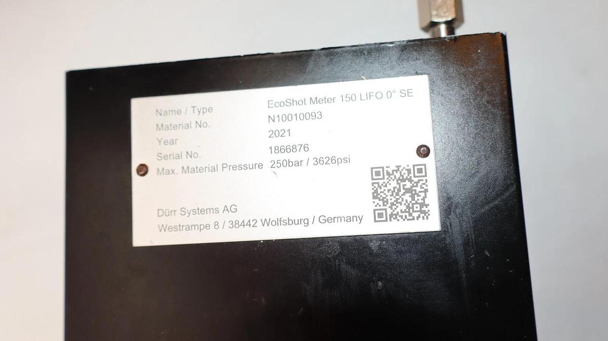Durr EcoShot Meter Dosing Unit EcoShot 150 LIFO 0° SE N10010093 (New, take out)