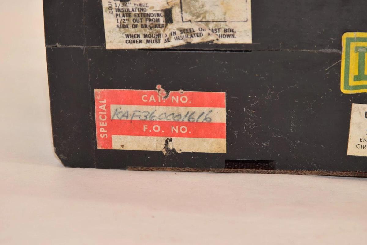 Used SQUARE D KAF360001616 225A 225 Amp 3P 600V Circuit Breaker