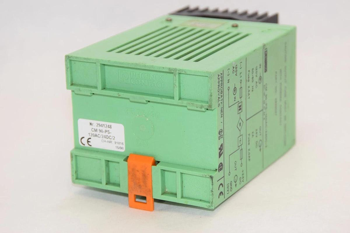 Used PHOENIX CONTACT CM 90-PS-120AC/24DC/2 2939027 120Vac 24Vdc 2A Power Supply