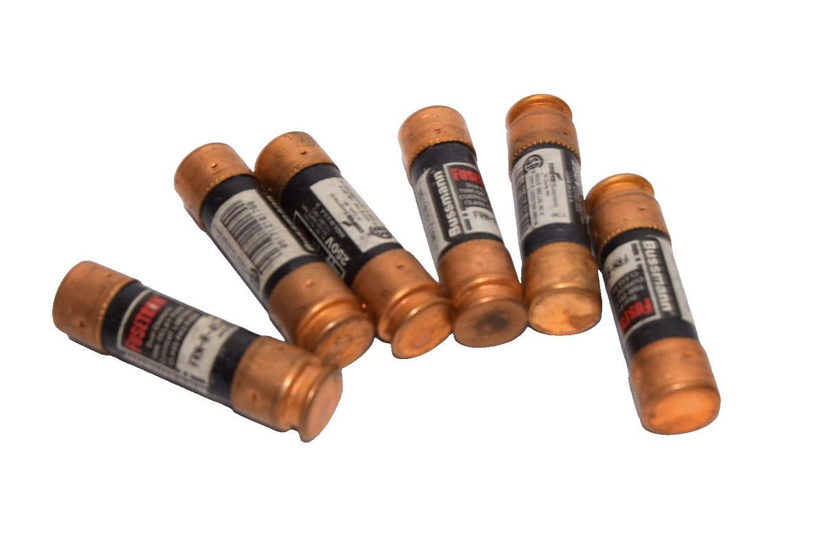 Fusetron FRN-R-45 , FRNR45 45A Amp Time Delay Fuse (New - Lot of 6)