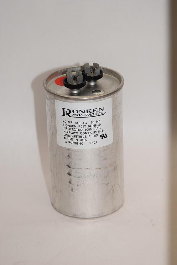 Used RONKEN 12-749368-10 1274936810 40MF 440Vac 60Hz Capacitor USA