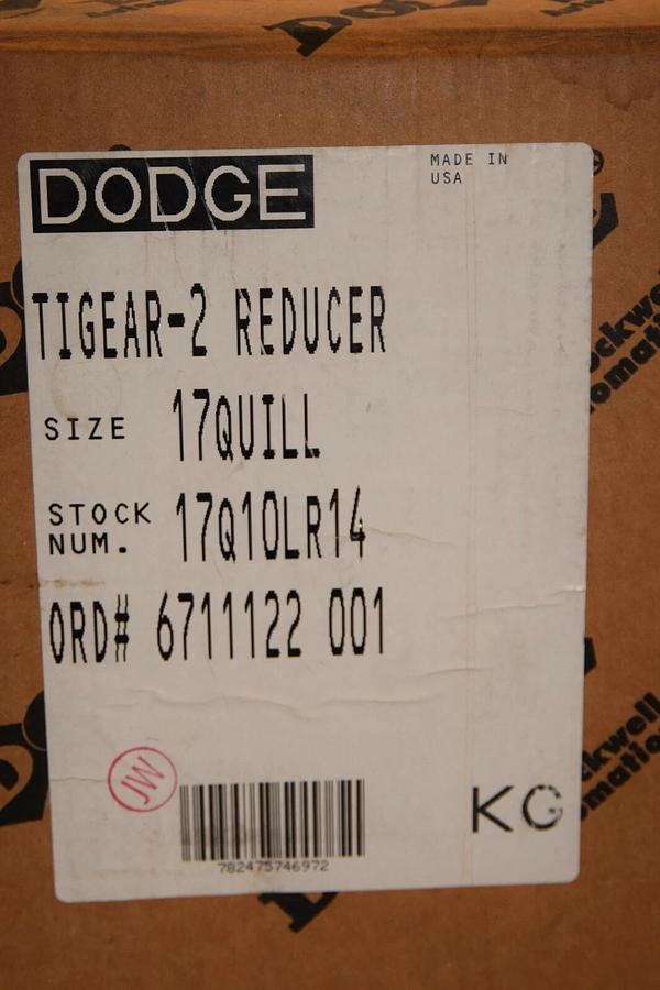 NEW) DODGE TIGEAR-2 17Q10LR14 Size 17 Worm Gear Box Speed Reducer Ratio 10 10:1