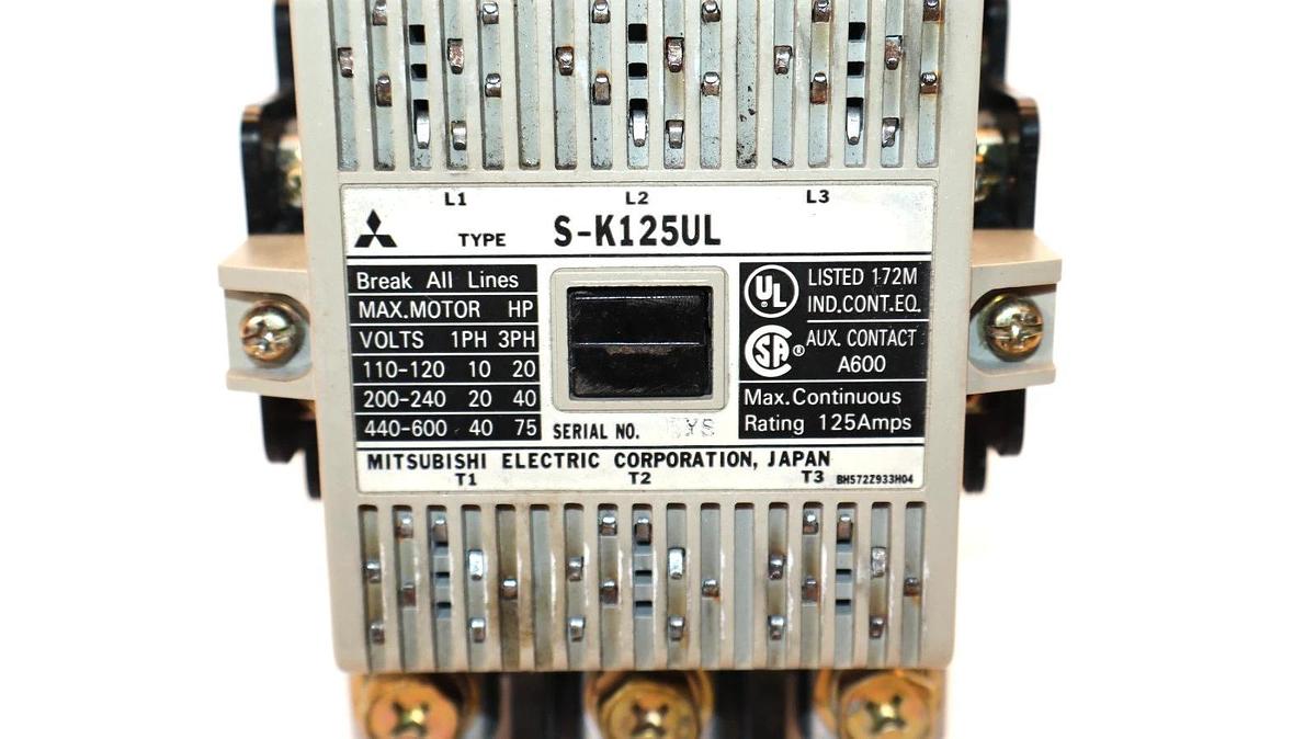 Used Mitsubishi Electric S-K125UL 125Amp Contactor Motor Starter