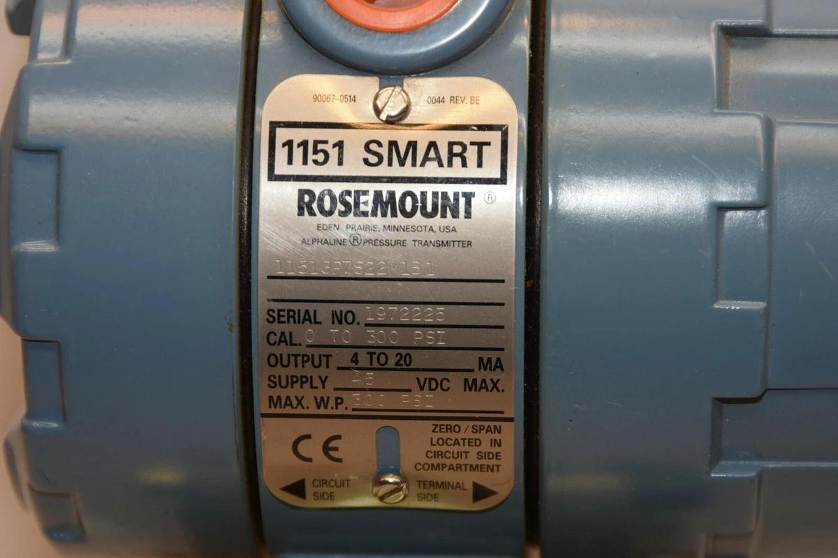 ROSEMOUNT 1151GP7S22M1B1 1151 SMART TRANSMITTER  0-300 PSI  output 0-20MA