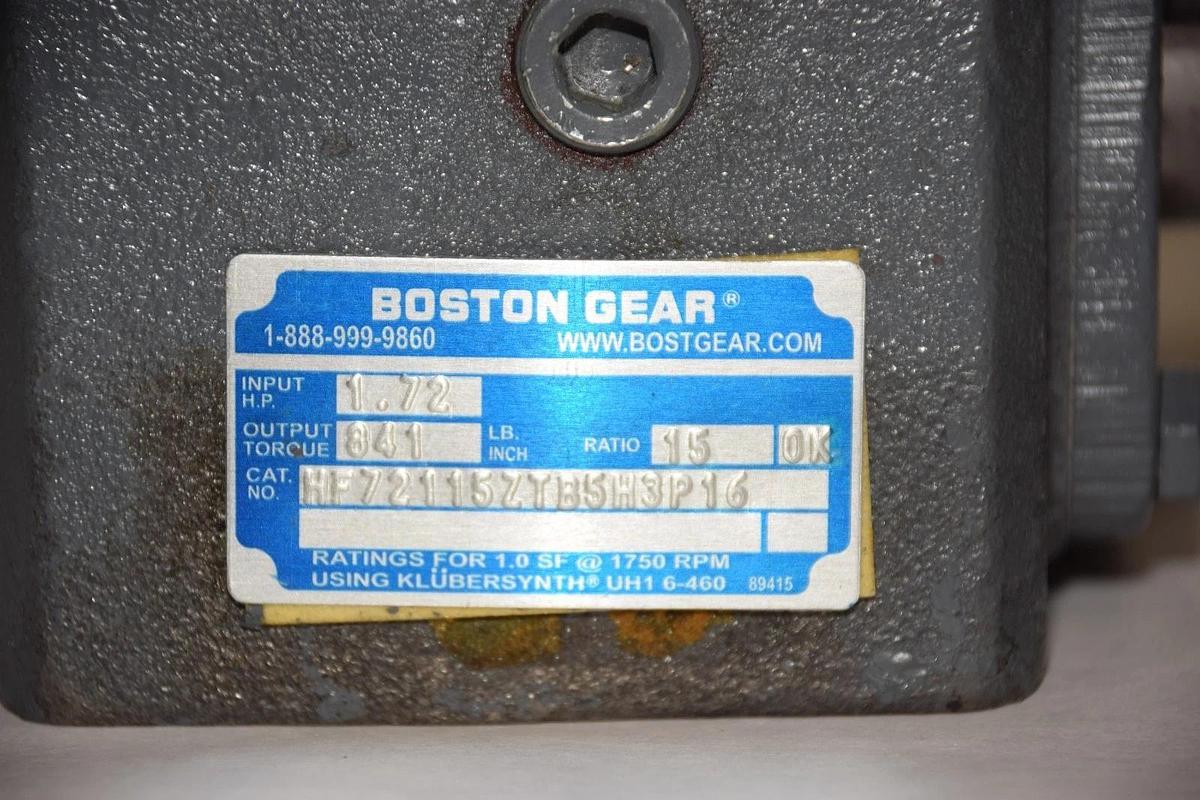 BOSTON GEAR HF72115ZTB5H3P16 1.72HP GEAR REDUCER RATIO 15 NEW